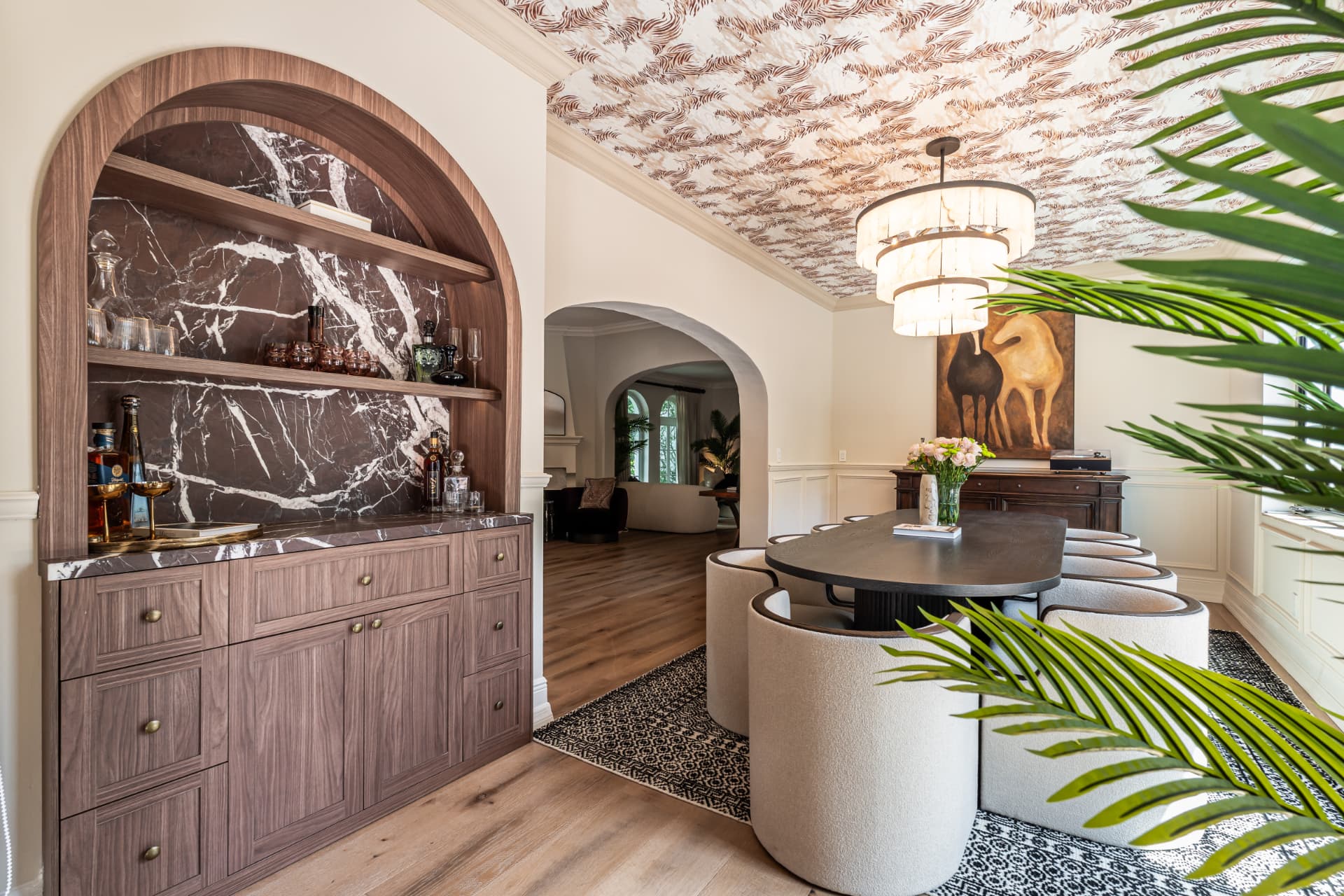 Arched Walnut Bar — Coral Gables