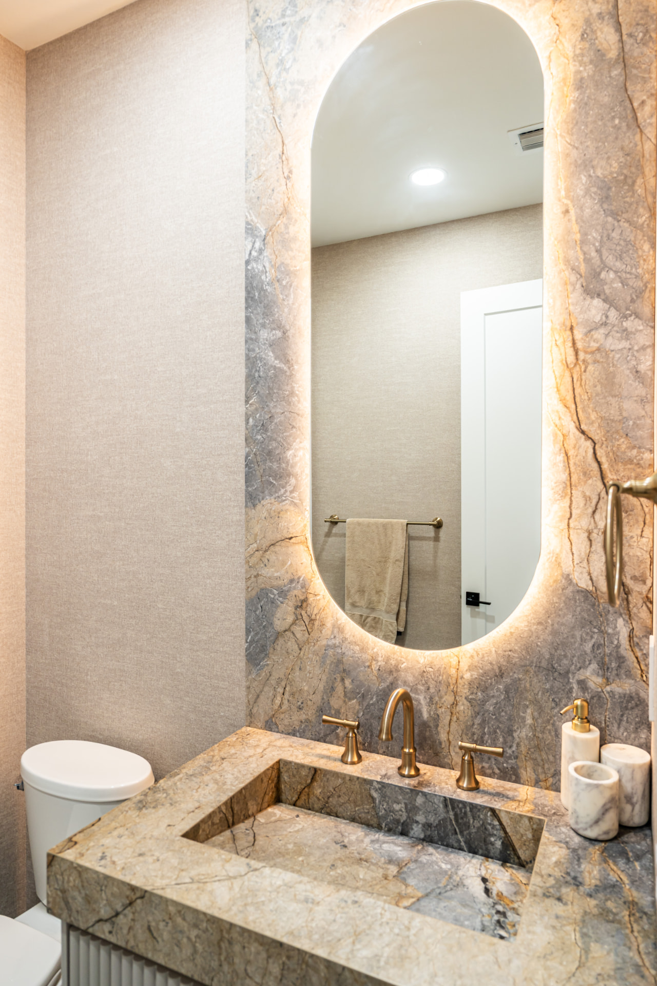 Backlit Marble Bath — Pinecrest