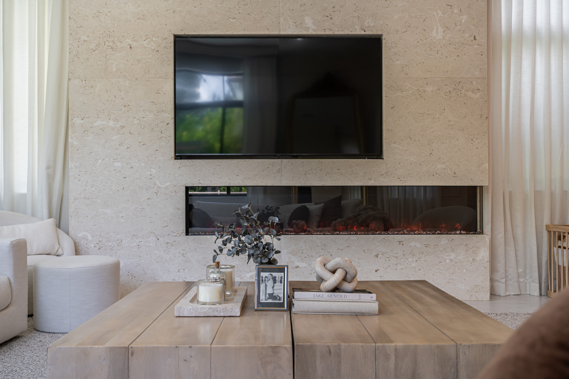 Limestone Fireplace Wall — Pinecrest