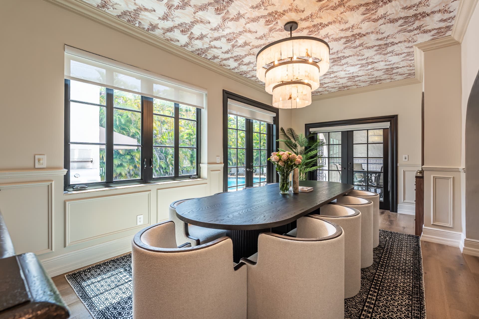 Papered Ceiling Dining — Coral Gables